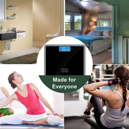 Hoffen Thick Tempered Glass Digital Electronic Lcd Personal Weight Machine (Ho-18-Black)