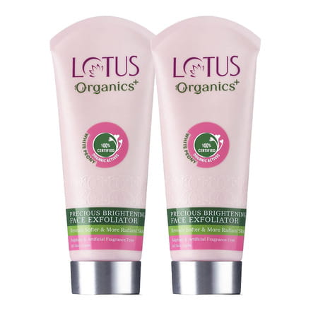 Lotus Organics+ Precious Brightening Face Exfoliator 50g ( Pack Of 2 )