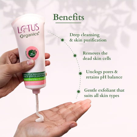 Lotus Organics+ Precious Brightening Face Exfoliator 50g ( Pack Of 2 )