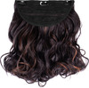 Streak Street Clip-In 18" Full-Wavy Dark Brown Hair Extensions With Copper Highights