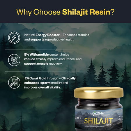 Oribite Natural Himalayan Shilajit Resin For Stamina 20G
