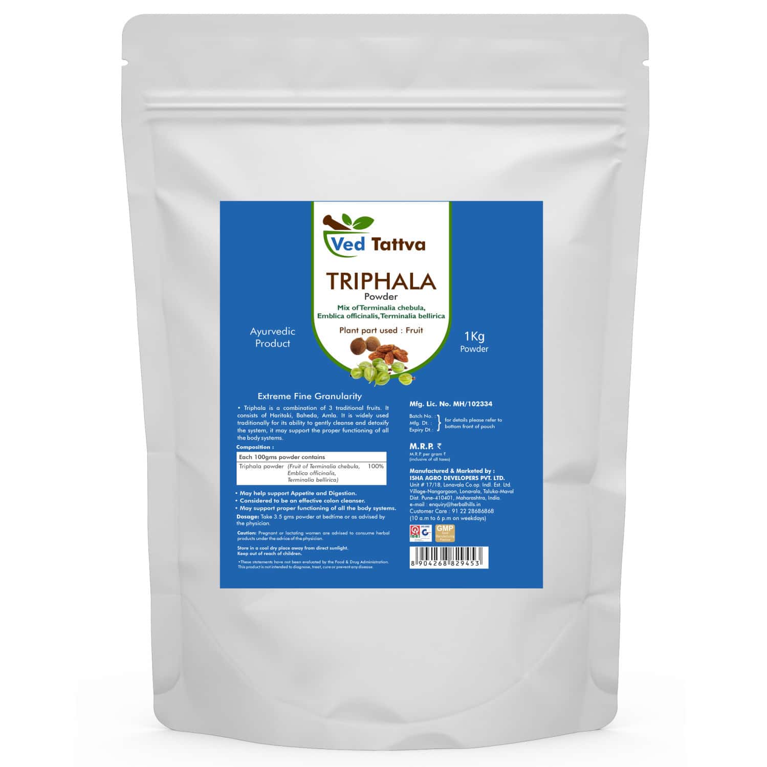 Ved Tattva Triphala Powder - 1 Kg (pack Of 5)