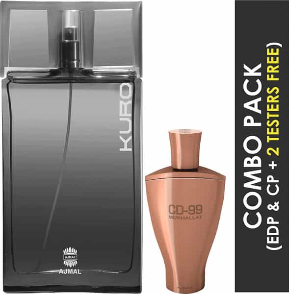 Ajmal Kuro Edp Spicy Perfume 90Ml For Men And Cd 99 Mukhallat Perfume Oil Floral 14Ml For Unisex