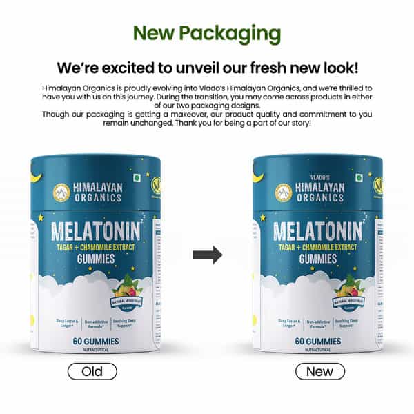 Vlado's Himalayan Organics Melatonin Tagar + Chamomile Extract (60 Gummies)