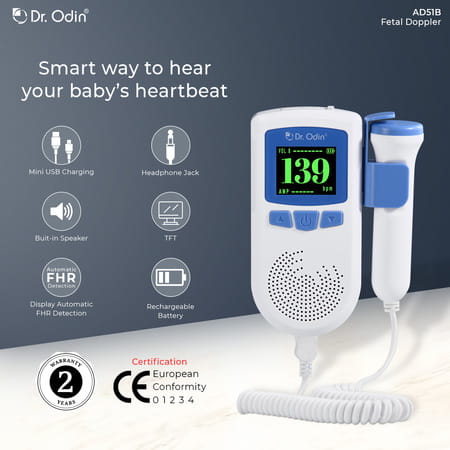 Dr. Odin Ad51b Fetal Doppler With In-Built Speaker, Smart Noise Reduction & Heartbeat Detection