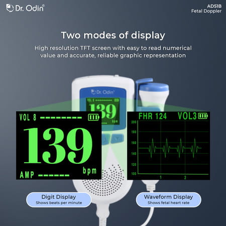 Dr. Odin Ad51b Fetal Doppler With In-Built Speaker, Smart Noise Reduction & Heartbeat Detection