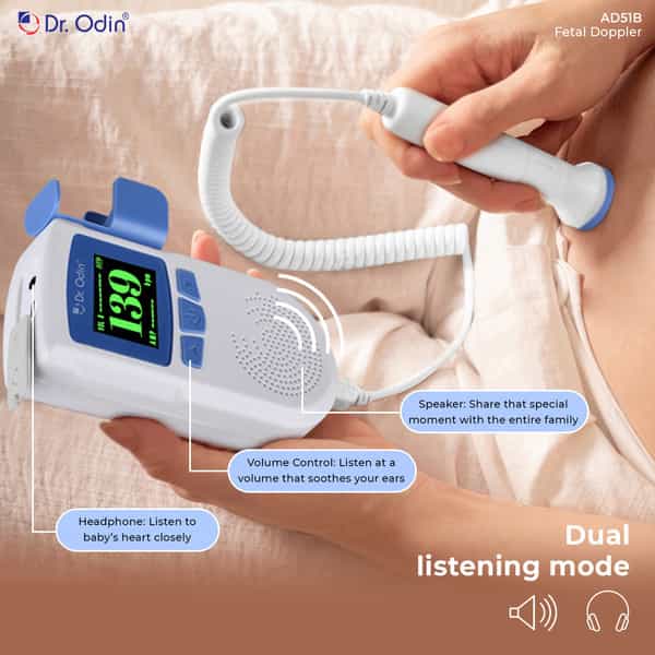 Dr. Odin Ad51b Fetal Doppler With In-Built Speaker | Smart Noise Reduction & Heartbeat Detection