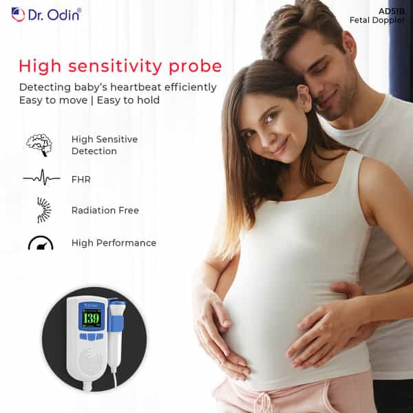 Dr. Odin Ad51b Fetal Doppler With In-Built Speaker | Smart Noise Reduction & Heartbeat Detection