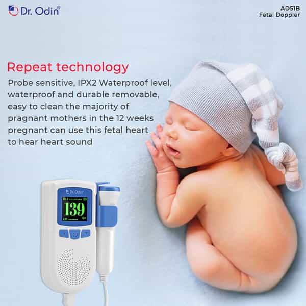 Dr. Odin Ad51b Fetal Doppler With In-Built Speaker | Smart Noise Reduction & Heartbeat Detection