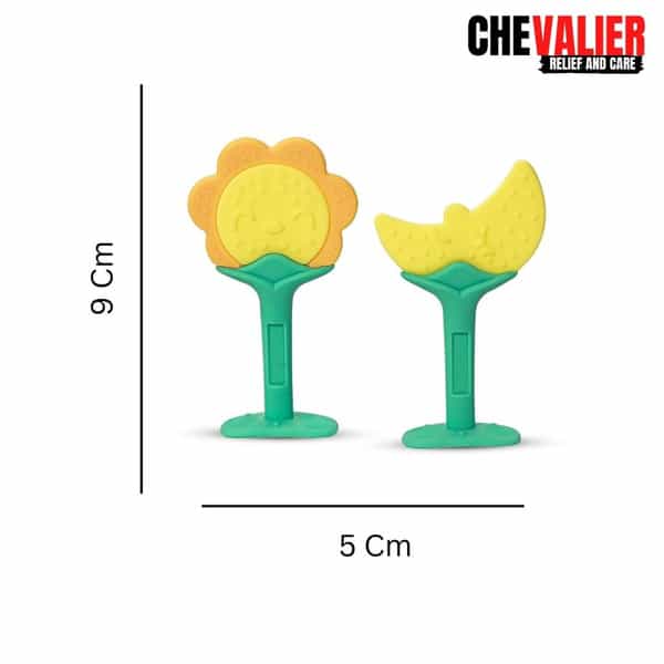 Chevalier Soft Silicone Rubber Baby Teether | Soothes Sore Gums Chew Infant Toy Combo 2 Symy