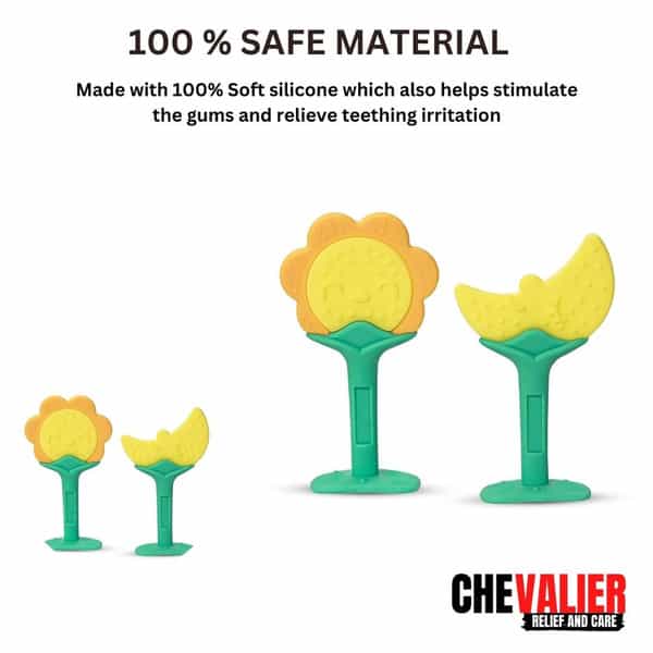 Chevalier Soft Silicone Rubber Baby Teether | Soothes Sore Gums Chew Infant Toy Combo 2 Symy
