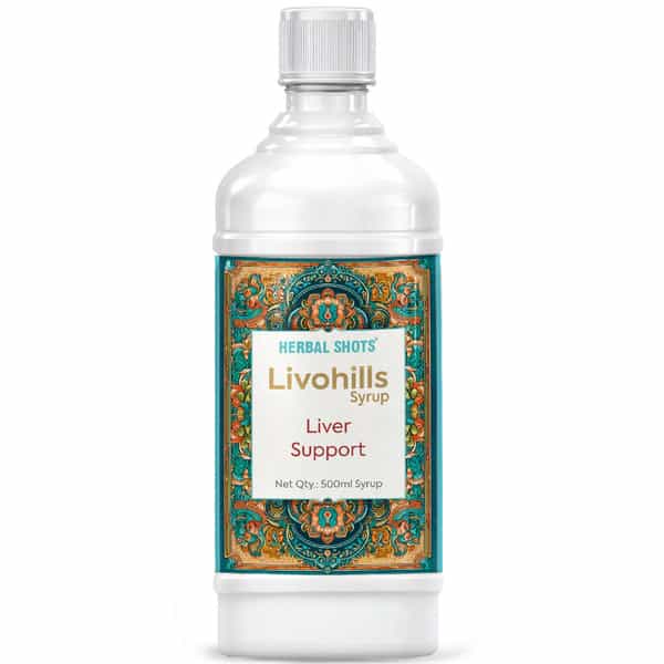 Herbal Hills Shots Livohills Liver Support Syrup 500 Ml (Blueberry Flavour)
