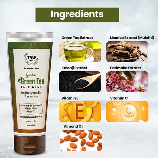Tnw The Natural Wash Grealmo Green Tea Face Wash For Clean And Moisturized Skin - 100 Ml