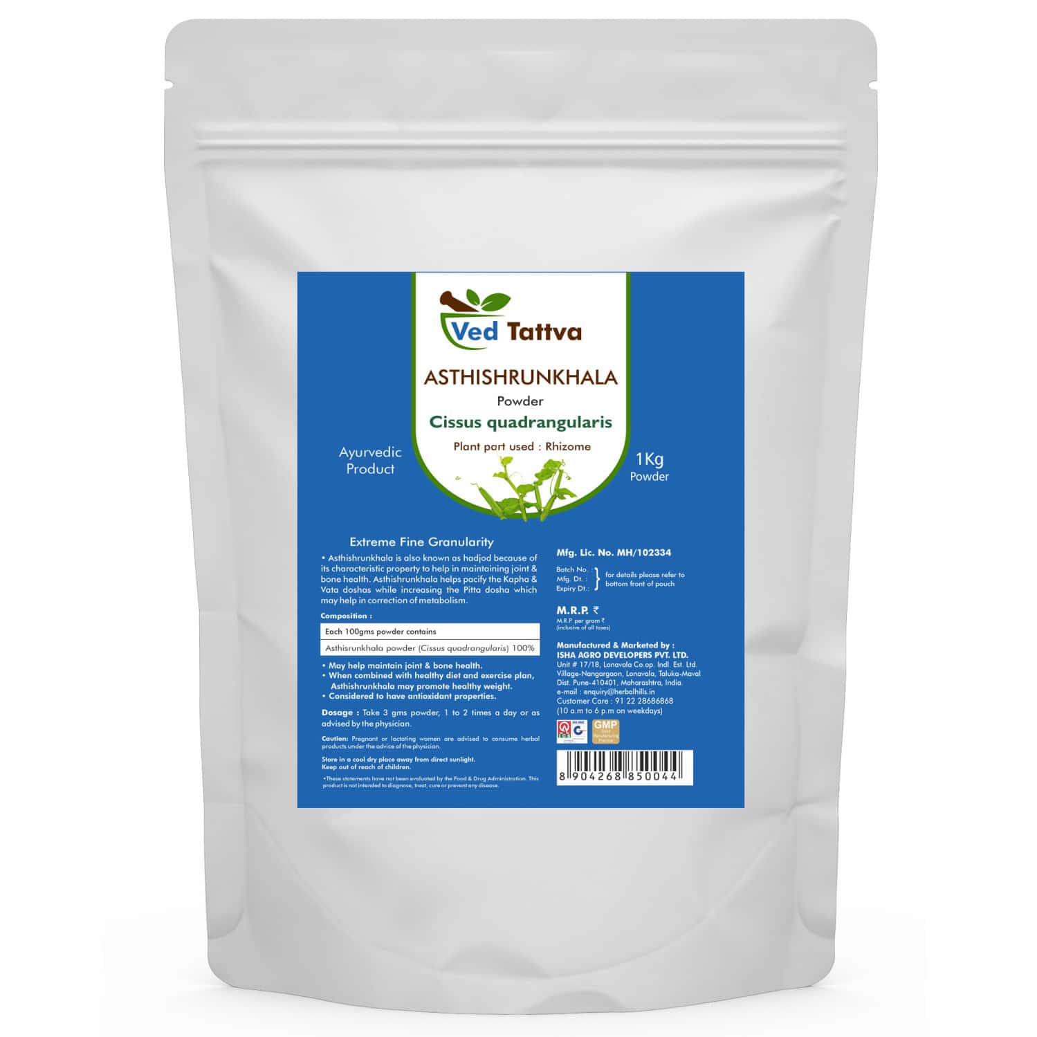 Ved Tattva Asthishrunkala Powder - 1 Kg | Cissus Quadrangularis