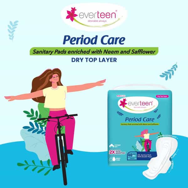 Everteen Xxl Sanitary Napkin Pads With Cottony-Dry Top Layer For Women 2 Packs | 320Mm