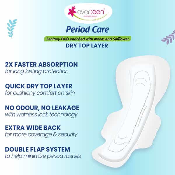 Everteen Xxl Sanitary Napkin Pads With Cottony-Dry Top Layer For Women 2 Packs | 320Mm