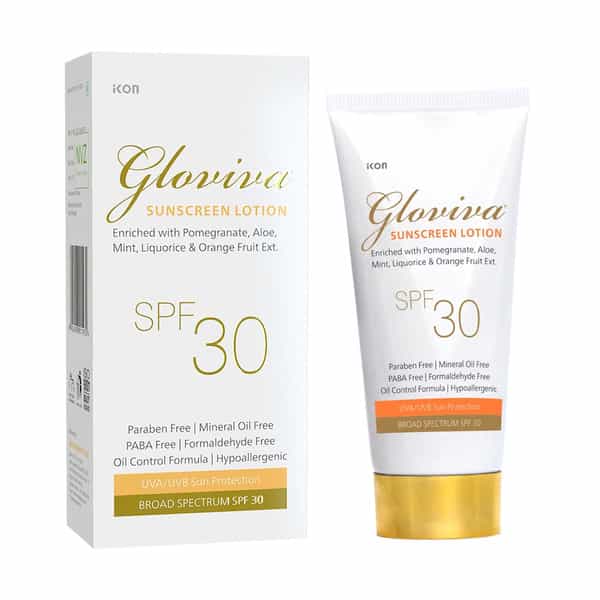 Gloviva Sunscreen Lotion (Spf 30) 50 Ml | With Aloe Vera | Uva & Uvb Protection (Pack Of 4)