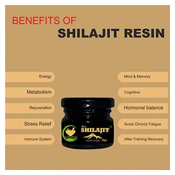 Fij Ayurveda Pure Shilajit/Shilajeet Resin 20Gm & Power Shilajit Extract - 60 Capsules (Combo Pack)