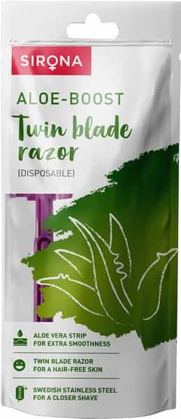 Sirona Disposable Shaving Razor For Women With Aloe Boost - Pack Of 1