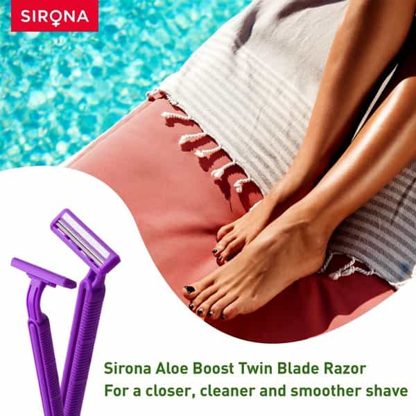 Sirona Disposable Shaving Razor For Women With Aloe Boost - Pack Of 1