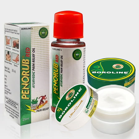 Boroline Penorub Pain Relief Oil 25ml X 2|Ultrasmooth Cream 40g|Antiseptic Cream 40g