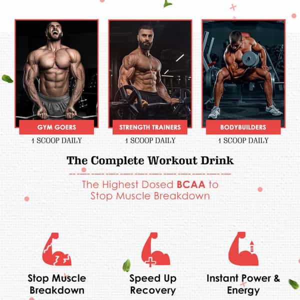 Naturyz Bcaa Energy Blast Pre Intra Post Workout Supplement For Recovery, Power & Energy-450G(Guava)
