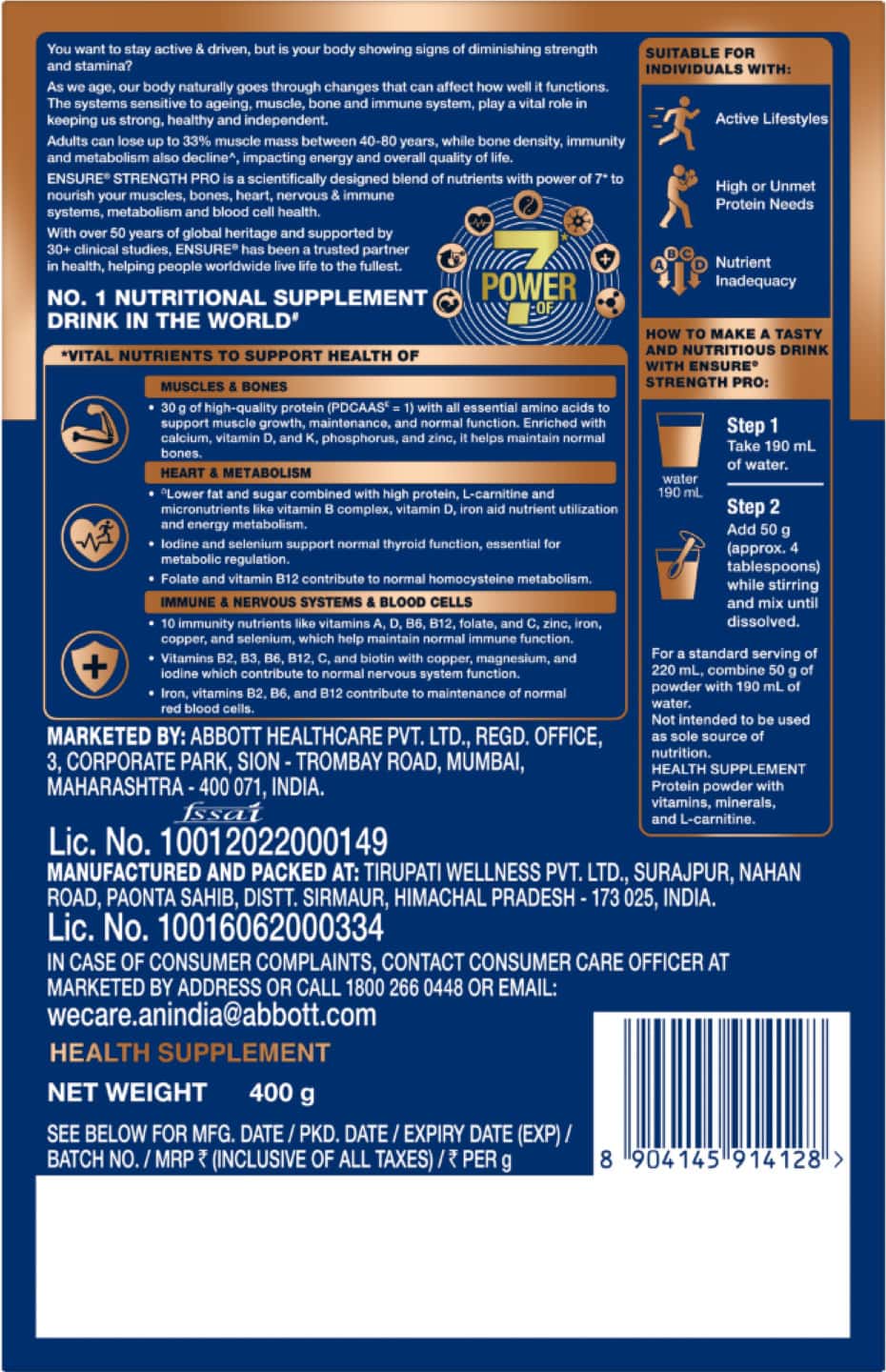 l carnitine expiry date Buy ENSURE STRENGTH PRO | 30G PROTEIN | L-CARNITINE |LOW GI