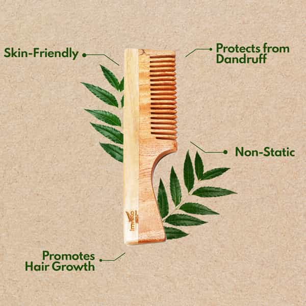 Imvelo Neem Wooden Comb For Hair Growth Protect From Hairfall & Dandruff