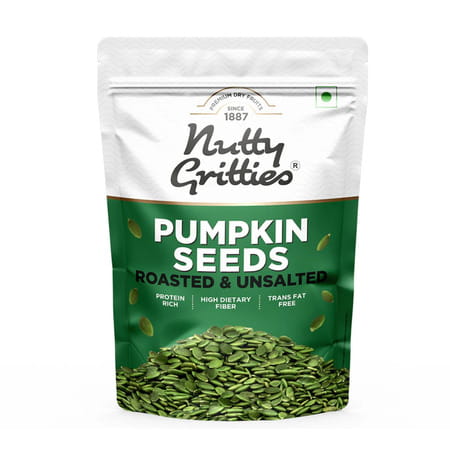 Nutty Gritties Roasted Pumpkin Seeds| Unsalted - 200g