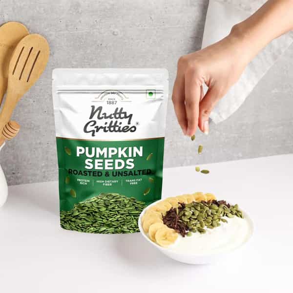 Nutty Gritties Roasted Pumpkin Seeds| Unsalted - 200G