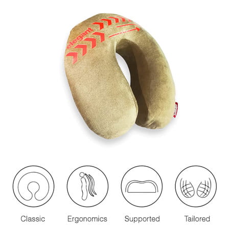 Elegant Arrow Travel Pillow Beige