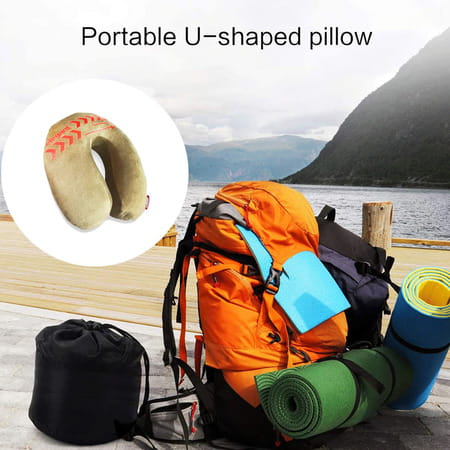 Elegant Arrow Travel Pillow Beige