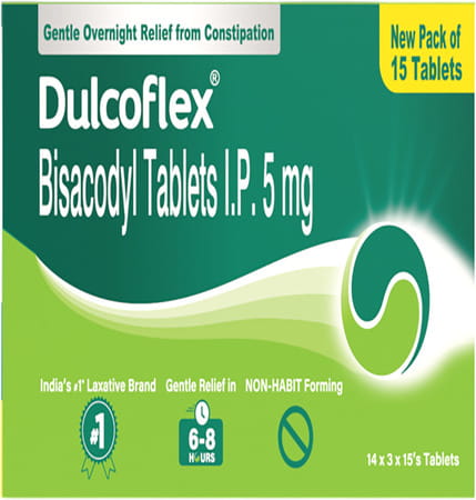 Dulcoflex 5mg Constipation Laxative Bowel Movement Regulator Strip - 15 Tablets
