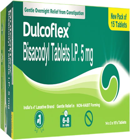 Dulcoflex 5mg Constipation Laxative Bowel Movement Regulator Strip - 15 Tablets