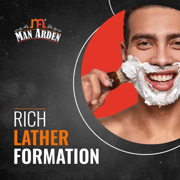 Man Arden Vintage Finish Brown Shaving Brush With Extra Soft Bristles + Shaving Cream 100G