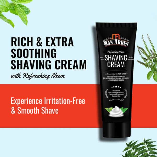Man Arden Vintage Finish Brown Shaving Brush With Extra Soft Bristles + Shaving Cream 100G