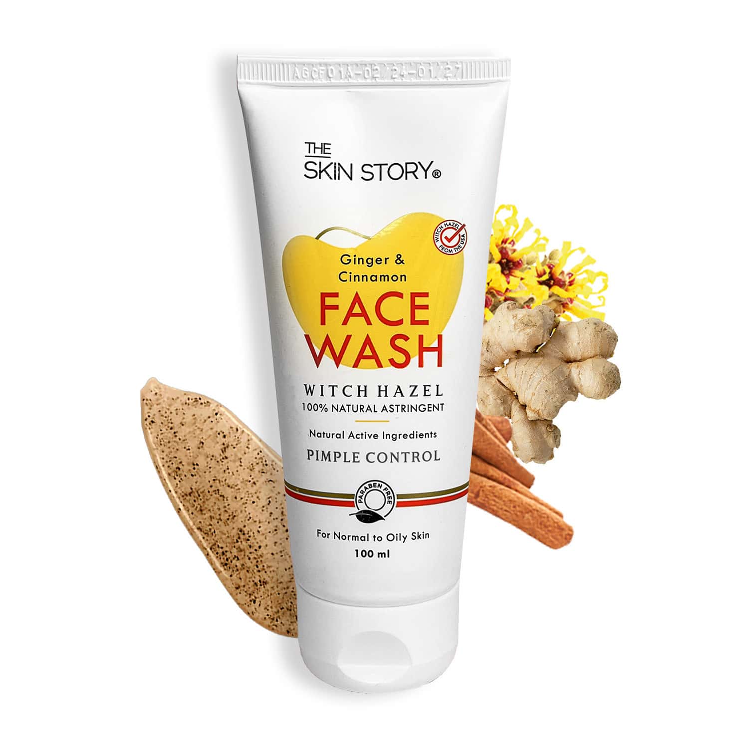 The Skin Story Ginger Cinnamon Pimple Acne Control Face Wash | Oily Skin | Reduces Dark Spots 100ml