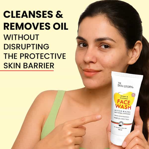 The Skin Story Ginger Cinnamon Pimple Acne Control Face Wash | Oily Skin | Reduces Dark Spots 100Ml