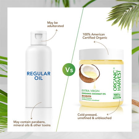Organic Harvest Extra Virgin Organic 100% Pure - Coconut Oil For Hair & Skin |200ml (Pack Of 2)