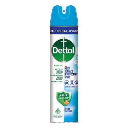 Dettol Multi-Purpose Disinfectant Spray For Hard & Soft Surfaces | Spring Blossom- 225ml
