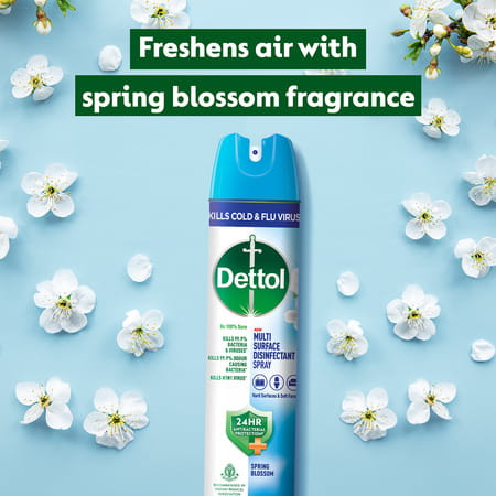 Dettol Multi-Purpose Disinfectant Spray For Hard & Soft Surfaces | Spring Blossom- 225ml