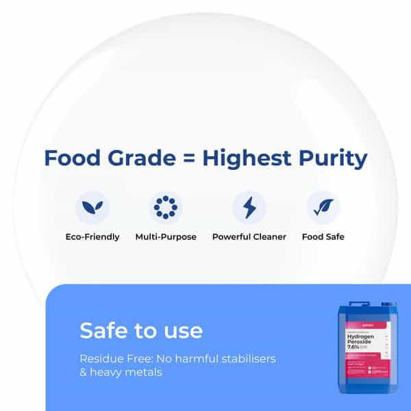 Wesol Food Grade Hydrogen Peroxide 7% Surface Cleaner 5 Ltr