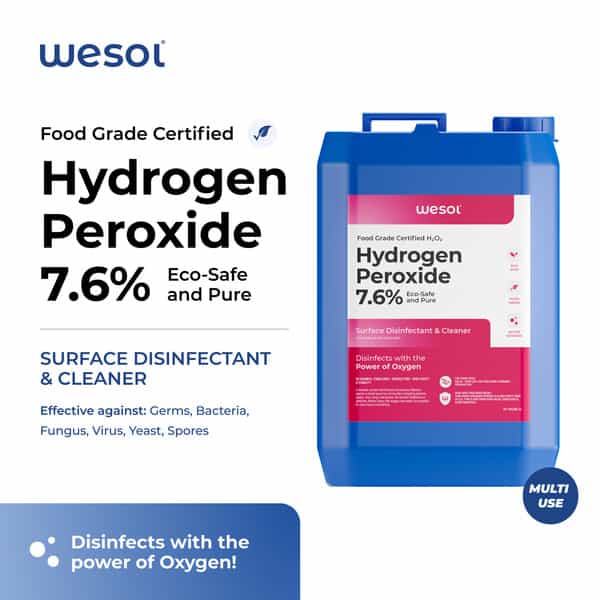 Wesol Food Grade Hydrogen Peroxide 7% Surface Cleaner 5 Ltr