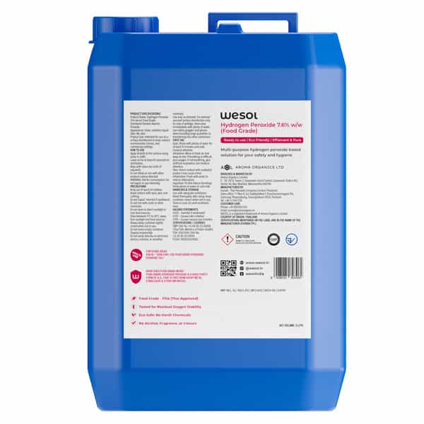 Wesol Food Grade Hydrogen Peroxide 7% Surface Cleaner 5 Ltr