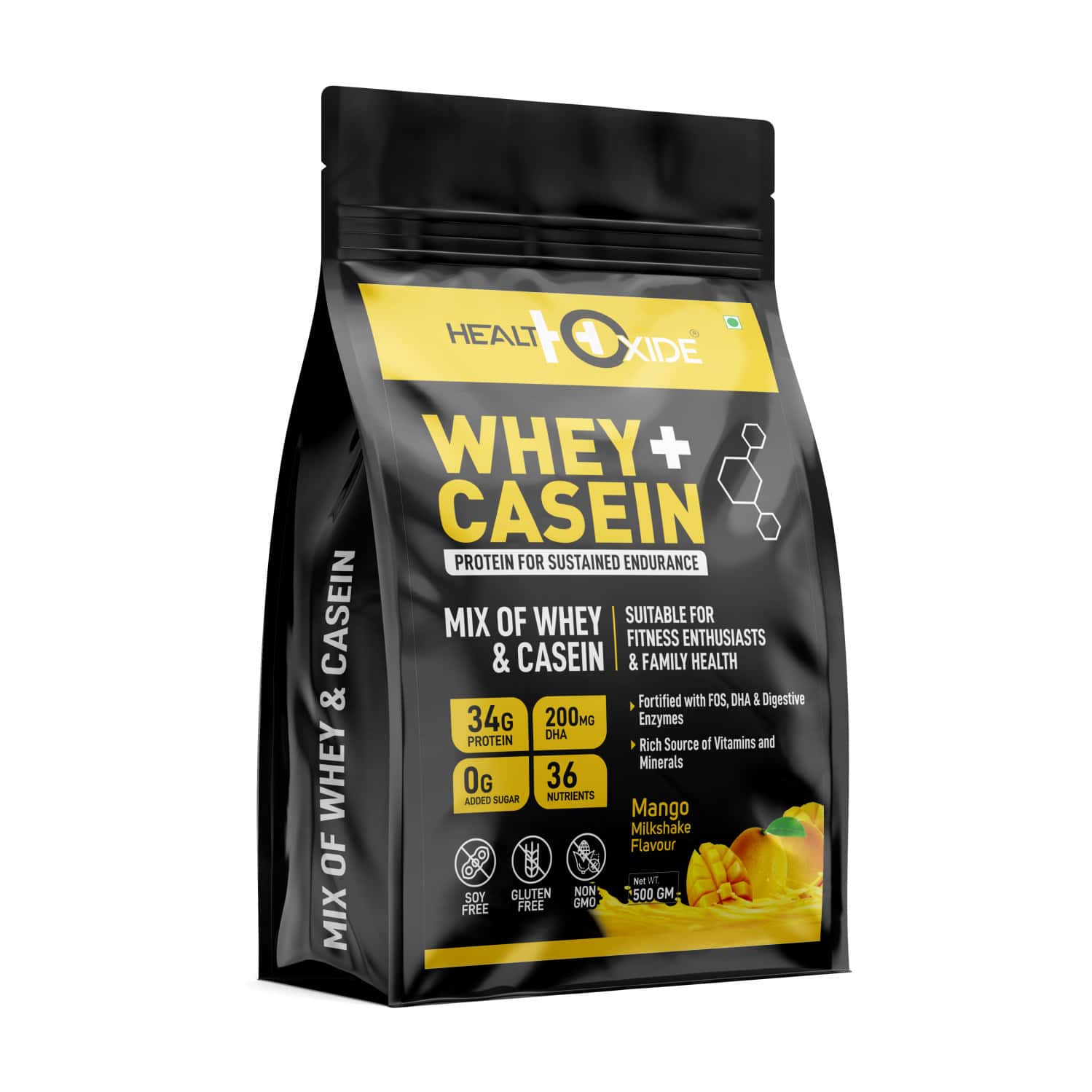 Healthoxide Whey + Casein Protein With Dha & Digestive Enzymes Protein Blends - 1kg