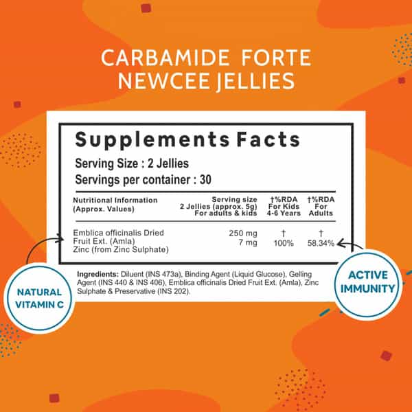 Carbamide Forte Vitamin C Gummies With Zinc For Immunity 60 Veg Gummies