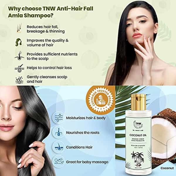 Tnw The Natural Wash Hair Care Combo With Amla Shampoo & Coconut Hair Oil