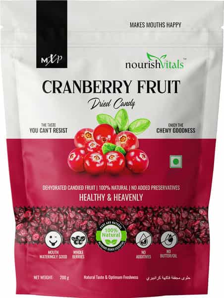Nourishvitals Healthy Munching Chatpata Amla Mingle Candy+ Cranberry Fruit Dried Candy (200Gm Each)