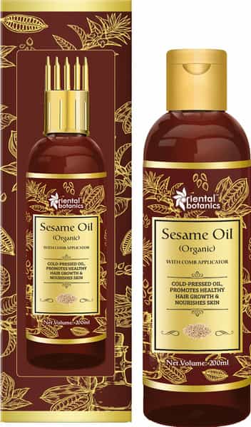 Oriental Botanics Sesame Oil For Hair And Skin Care - With Comb Applicator - 200 Ml