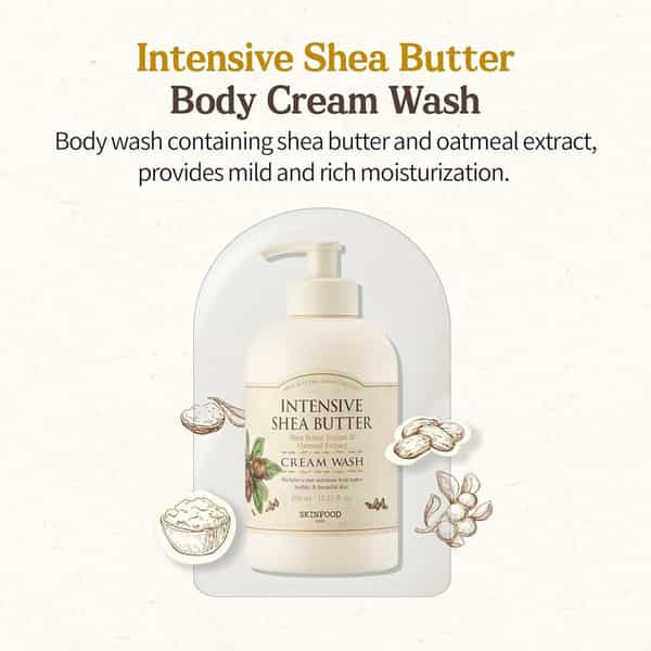 Skinfood Intensive Shea Butter Cream Wash - Nourishing | Antioxidant - Rich - Revitalizing - 450 Ml